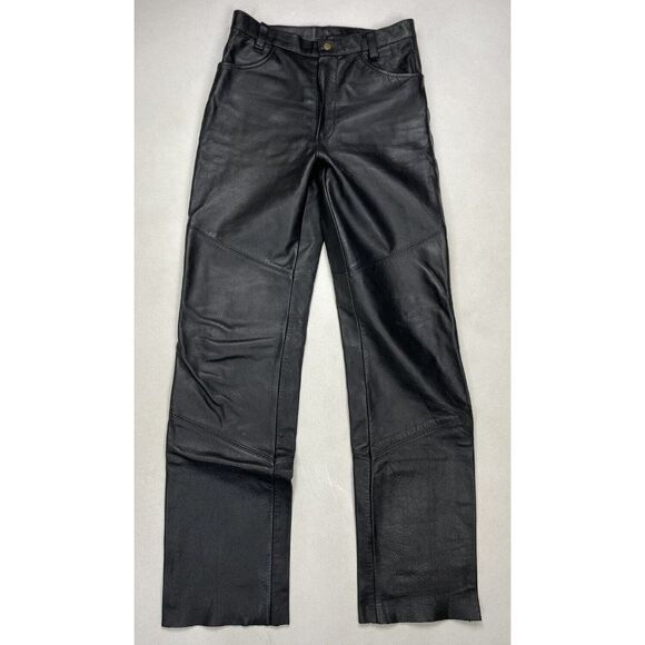 VINTAGE Wilsons Leather Pants Men Size 28 x 34 Black Tag size 32 USA 90s - Picture 1 of 11